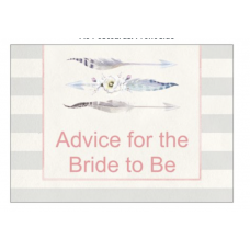 Advice Cards for the Bride and Groom - Feathers